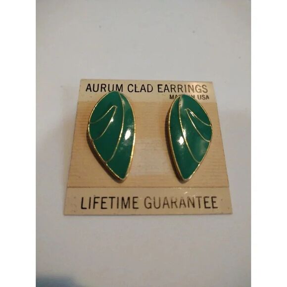 Vintage Aurum Clad Earrings Made in USA - Picture 1 of 2